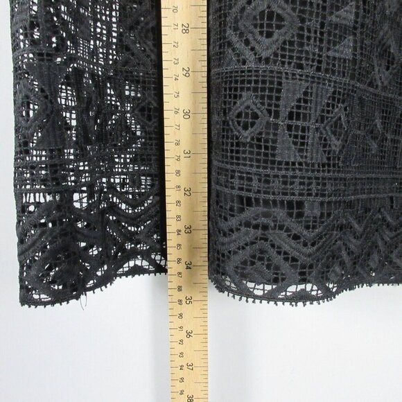 Club Monaco Silk Mini Dress Cocktail 6 Black Elegant Dress Crochet Party 306 - Picture 8 of 9